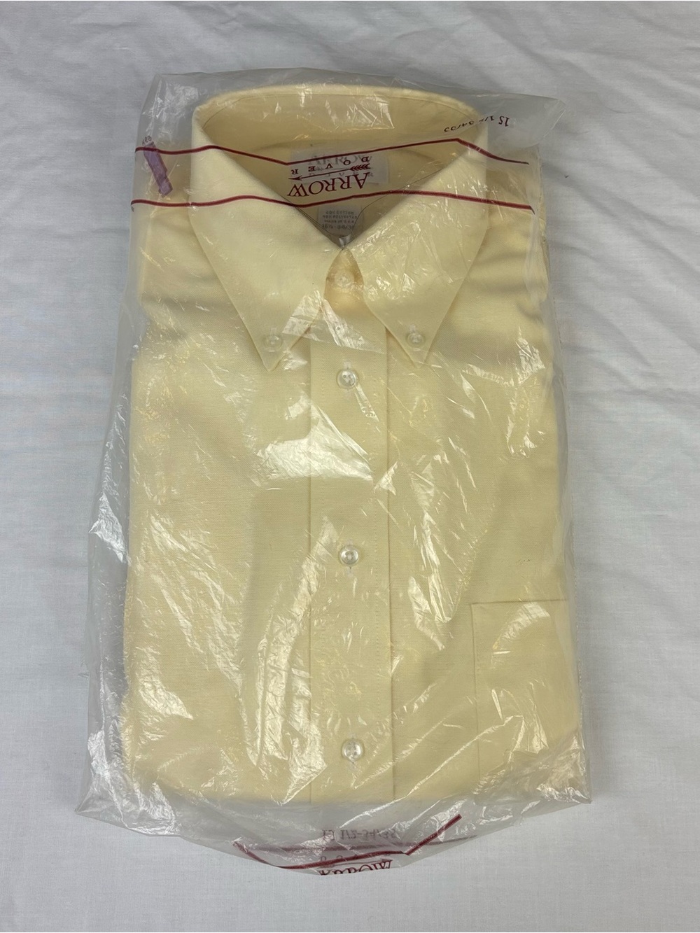 Arrow Men's Dress Shirt - Pale Yellow Classic Button-Down